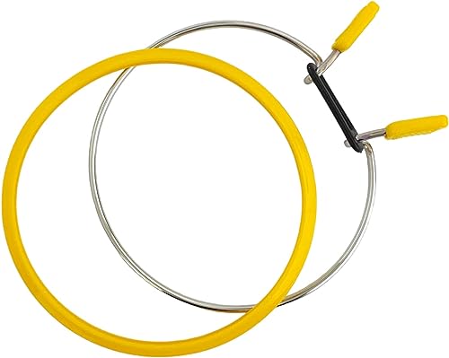 Nurge Metal Embroidery Hoops - Premium Spring Tension Embroidery Hoop for Cross Stitch - Durable Ring with Quick Release Safety Clip - Ideal for Crafters,Beginners & Professionals - Yellow - Medium - color: Yellow, size: Medium