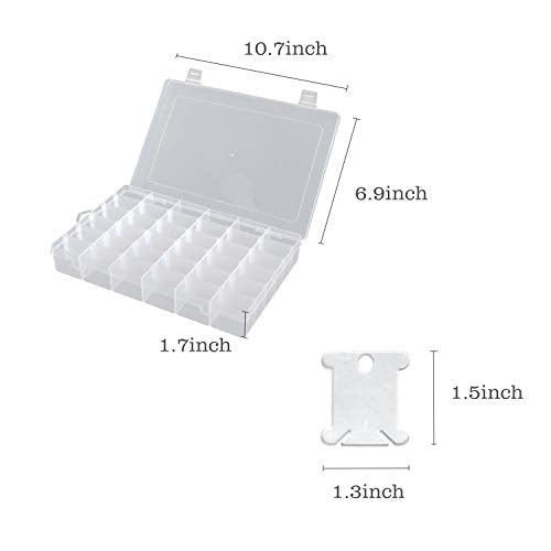 120 Pieces Plastic Floss Bobbins with 36 Grids Embroidery Floss Cross Stitch Organizer Box, White - color: 120 Bobbins & 1 Box