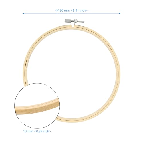 SEHOI 25 Pieces 6 Inch Bamboo Embroidery Hoops, Wooden Round Adjustable Bamboo Circle Cross Stitch Hoop Rings for Art Craft Handy Sewing - size: 6 Inch
