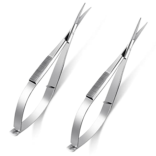 2 Pcs 4.7 Inch Eyebrow Embroidery Sewing Snips Scissors, Silver - color: Silver
