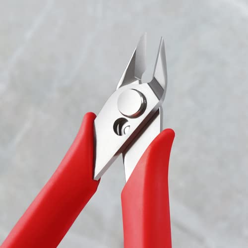 IGAN-170 Flush Wire Cutters (Pack of 2), Precision Jewelry Making Flush Cut Pliers, Small Wire Snips Clippers, Ideal for Ultra-fine Cutting Needs, Red - size: Pack 2