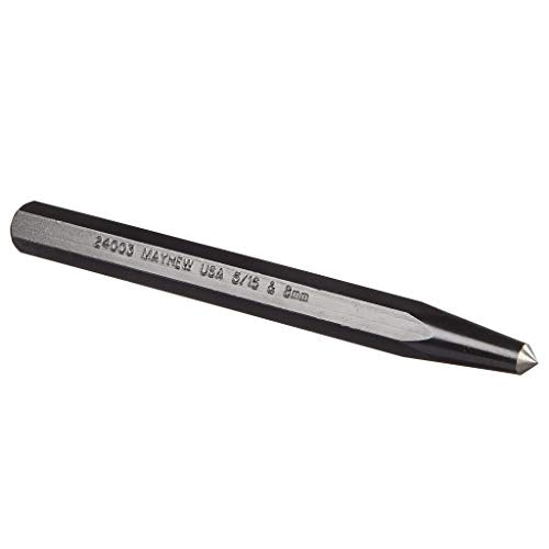 Mayhew Tools 24003 Center Punch, 5/16" - 8mm x 6", Black Oxide Finish - size: 5/16" - 8mm x 6"