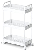 Ronlap 3 Tier Slim Rolling Storage Cart with Wheels Utility Organizer,White - color: White