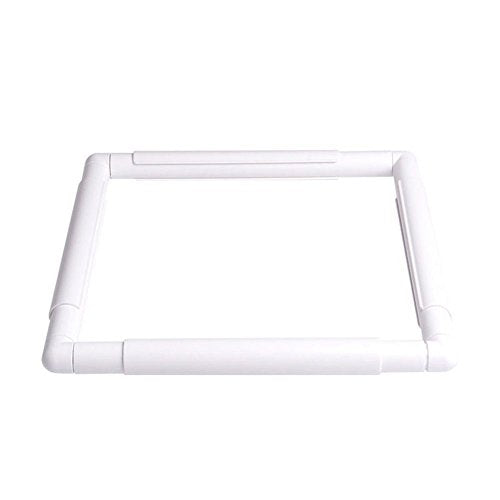 Square Embroidery Hoop, Plastic Cross Stitch Hoop (11x11 inches) - White, Handhold, Craft Clip Frame - DIY Sewing Tools - size: 11x11 inches