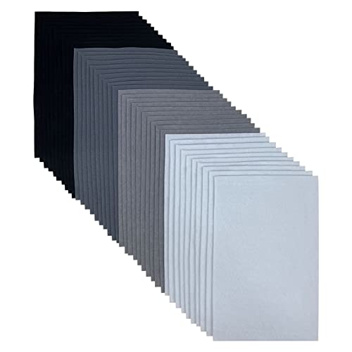 Jtnohx Soft Felt Sheets Felt Fabric for Crafts 40Pcs Black White Grey Color - color: Black and White Series
