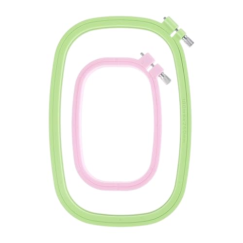Nogeqi 2PCS Square Embroidery Hoop, Plastic Cross Stitch Hoop, Rectangle Embroidery Ring for Sewing Needlework Cross Stitch Projects (2 Size)