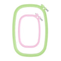 Nogeqi 2PCS Square Embroidery Hoop, Plastic Cross Stitch Hoop, Rectangle Embroidery Ring for Sewing Needlework Cross Stitch Projects (2 Size)