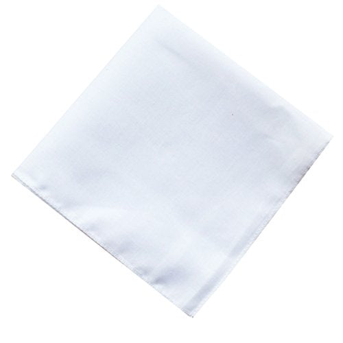 Solid White Cotton Hankderchiefs for DIY Drawn Embroidery Party 28 Square - color: Pack of 18