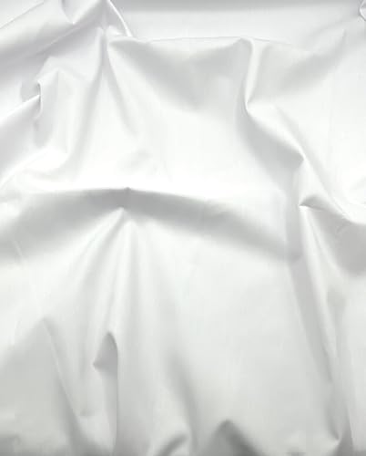 EOVEA - Cotton Polyester Fabric by The Yard – 60" Wide Broadcloth Fabric, Soft, Lightweight & Breathable Material for Lining, Curtains, Bedding, Skirts, Sewing Projects (White, 1 Yard) - color: White, size: 1 Yard