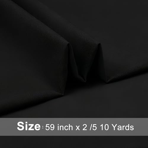100% Cotton Fabric by The Yard, 59 Inch x 5 Yards Black - color: Black, size: 5 YARDS