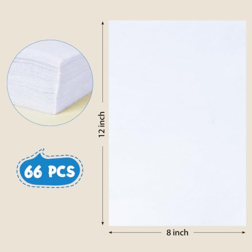 12x8 Inch 66Pcs White Felt Sheets, Craft Supplies, - color: White-66pcs