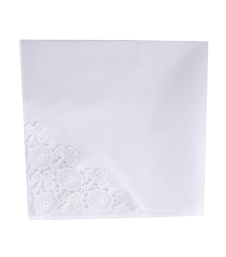 6 Pack of Ladies Embroidery Cotton Handkerchiefs Lace Wedding Hankies - color: Zw-l02 Caomei