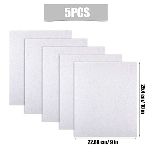 Savita 5pcs 25.4 x 22.8cm/10 x 9 inch 3mm Thick Felt Sheets, Stiff Felt Fabric Sheets for Crafts Hard Felt Squares for Sewing Crafting Cushion and Padding (White) - color: White