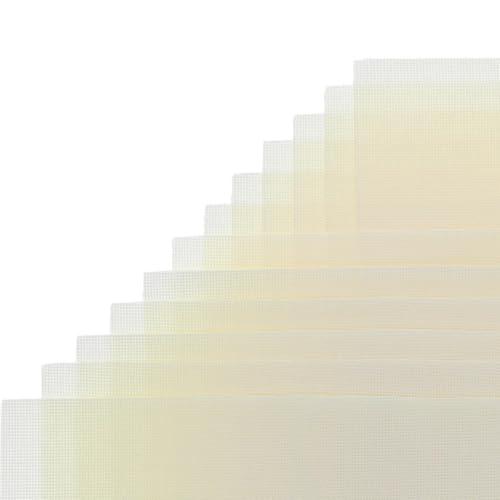 Essentials By Leisure Arts Aida Cloth, 18 Count, Cream, 12 pc, Bulk, Cross Stitch Fabric, Embroidery Fabric, Cross Stitch Supplies for Crafting, Stitching, and Sewing Projects 15X18 - color: Cream