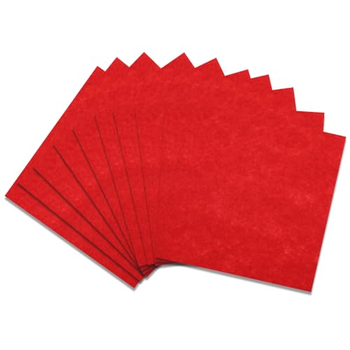 12" x 12" Squares Felt Sheets Fabric, 10Pcs Felt Fabric for Crafts, 1mm Thick Halloween Christmas Fabric Fall Felt Non-Woven Felt Paper for Sewing DIY Projects(Red) - color: Red