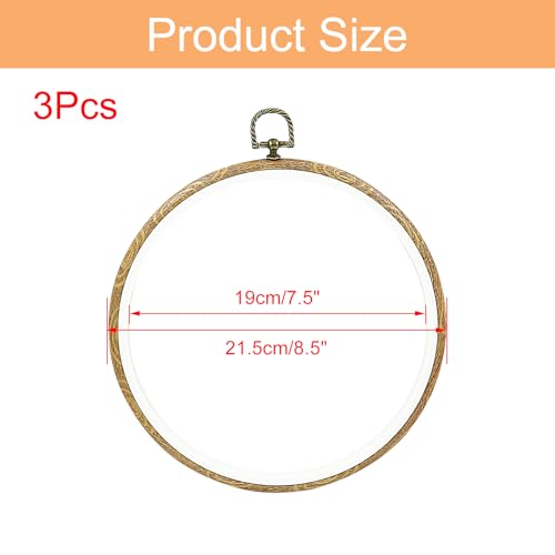Bonsicoky 3 Pcs 22cm/8.7" Round Embroidery Hoops - size: 8.7 inch / 22cm