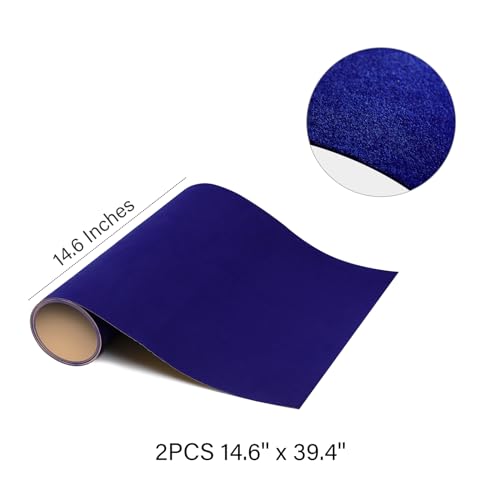 Mesheshe 2PCS Self Adhesive Felt Sheets,DIY Sheet for Art & Crafts,Peel and Stick Drawer/Jewelry BoxFelt Liner,Solid Color Wallpaper (14.6''x39.4'',Blue) (XHMSS23-2pcsDaHao-Blue) - color: Blue