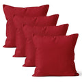 Encasa XO Throw Pillow Covers, Cotton, No Inserts 18"x18" - color: Deep Red, size: 18" x 18" (Pack of 4)