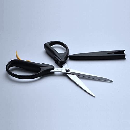CANARY Spring Loaded Craft Scissors with Cover 7.2" [Long Blade], Made in JAPAN, Razor Sharp Japanese Stainless Steel Blade, Black - size: Spring (Long)
