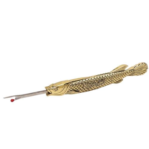 Keenso Multifunctional Sewing Seam Ripper Retro Zinc Alloy and Steel Scissor Tool for Fabric Cutting and Tag Removal, for Needlework Enthusiasts (Gold) - color: Gold