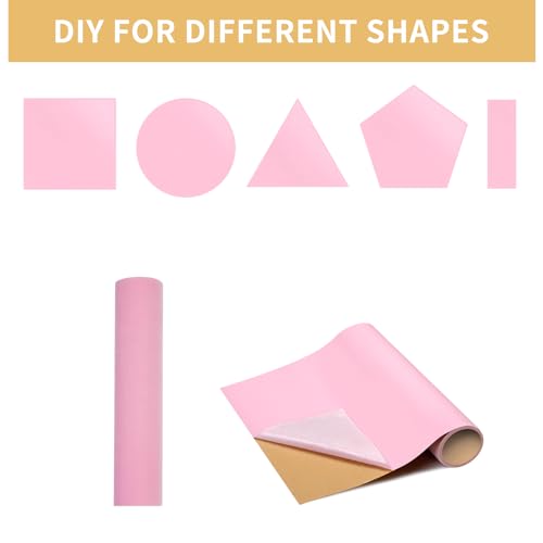 Mesheshe 2PCS Self Adhesive Felt Sheets, DIY Felt Adhesive Sheet for Art & Crafts, Peel and Stick Felt for Drawer/Jewelry Box Felt Liner, Solid Color Felt Wallpaper (14.6" x 39.4", Pink) - color: Pink