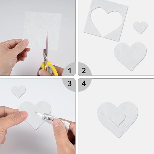 20 Pcs White Felt Fabric Sheet 8" x 12" Assorted Color Felt Fabric Sheets for Crafts DIY Handcraft Sewing Squares Patchwork Nonwoven - color: White