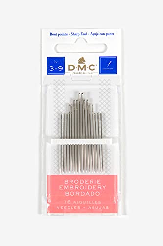 DMC 1765-3/9 Embroidery Hand Needles, 15-Pack, Size 3/9 - size: Size 3/9