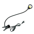 QUANS 5W 3 Colors LED Clip on Tube Flexible Work Desk Table Bed Light Black - color: Black