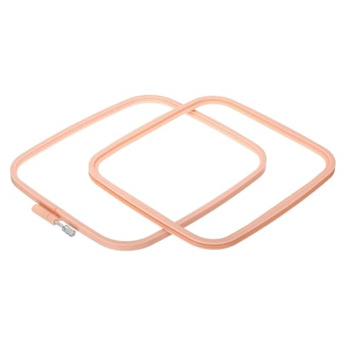 PATIKIL 1 Pieces Square Embroidery Hoops Square Cross Stitch Hoops Frames ABS Plastic Embroidery Hoops for DIY Sewing Tools for Art Craft, Beige - color: Beige