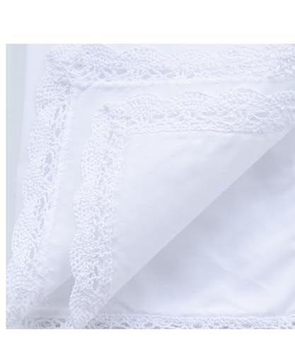 6 Pack of Ladies Embroidery Cotton Handkerchiefs Lace Wedding Hankies - color: C