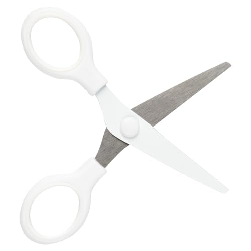 JAM PAPER Multi-Purpose Mini Scissors - 5 Inch - White - Soft Grip & Stainless Steel Precision Blades - Sold Individually - color: White, size: Mini (5 Inch)