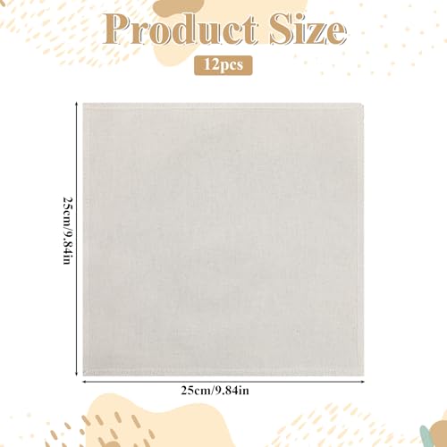 12 Pcs Embroidery Cloth Fabric 9.8 × 9.8 Inch Squares Pre-Cut