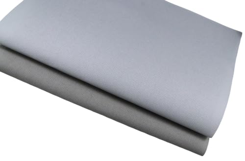 KCS 2 pc of 15" x 18"(38cmx45cm) 18 Count Cross Stitch Cotton Aida Cloth Needlework Fabric Box (Light Grey+Medium Grey,18CT) - color: Light Grey+medium Grey, size: 18CT