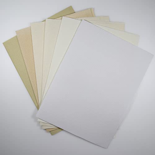 KCS 6 pc of 12" x 18" Counted Cotton Aida Cloth Cross Stitch Fabric (14CT- Color #1)