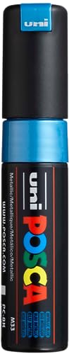 Posca Marker 8K in Metallic Blue, Posca Pens for Art Supplies, School Supplies, Rock Art, Fabric Paint, Fabric Markers, Paint Pen, Art Markers, Posca Paint Markers - color: Metal Blue