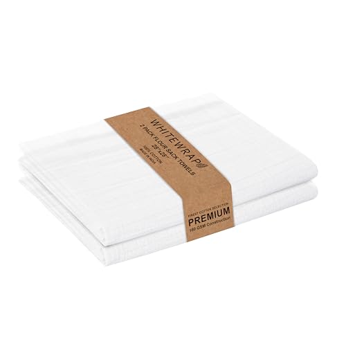 Flour Sack Towels 2 Pack – 28"x28" White Cotton Kitchen Towels for Crafts, Embroidery, Dish Drying, Baking & Bread Proofing – Thick, Absorbent & Quick Dry