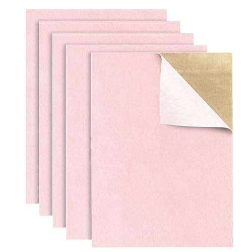 5PCS Self Adhesive Felt Sheet - Adhesive Backed Felt for Drawer/Jewelry Box Liner (9" x 11", Pink) - color: Pink, size: 9"W x 11"L / 5 pieces