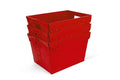 18x13x12" (3 Pack) Space Age Handled Storage Mail Tote, Red - color: Red