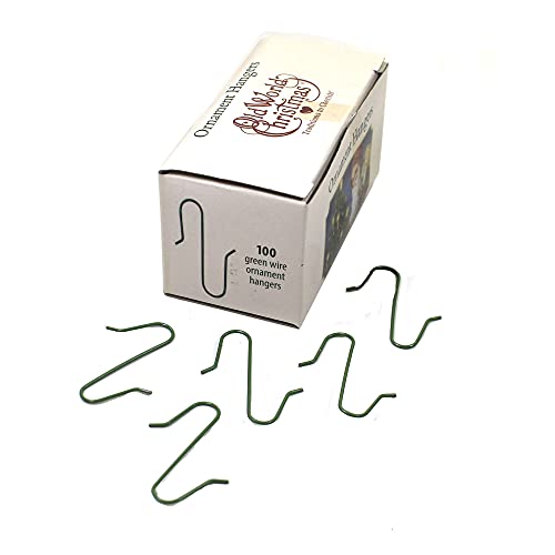 Old World Christmas Box of 100 Green Ornament Hangers 1441 Decoration Hooks