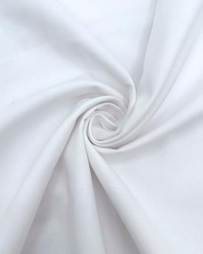 EOVEA | Canvas Fabric by The Yard - Cotton Duck, Lightweight, White, 62'' Wide & Breathable Material Bags, Crafts, Projects,Covers,Placemats(4oz White,2 Yard) - color: 4oz White, size: 2 Yard
