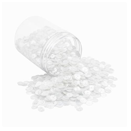 Mandala Crafts 6mm Flat Round Clear Sequins for Sewing Embroidery - color: Clear, size: 6mm Flat Sequins