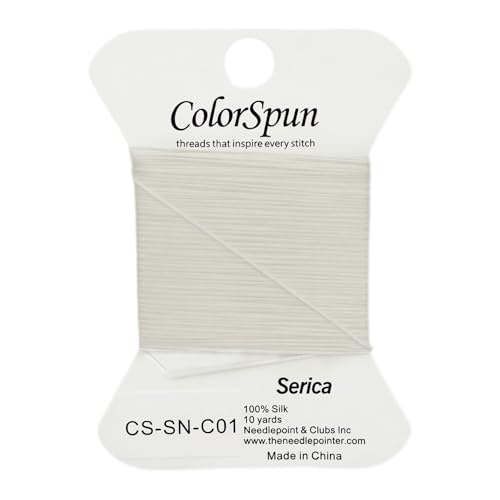 3-Strand Silk Needlepoint Thread, 10 Yard Smooth & Lustrous Silk Thread for Needlepoint, Hand Embroidery, Sewing & DIY Needlework to Family and Friends(Light-Off White) - color: Light-off White