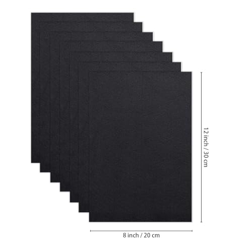 Jtnohx Soft Felt Sheets Color Felt Fabric for Sewing Black 7Pcs 8"x12" 1mm - color: Black