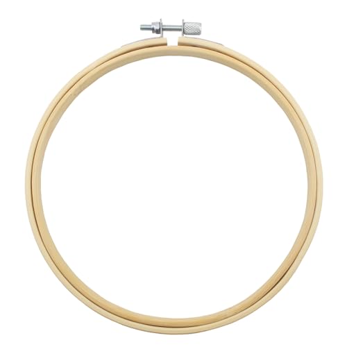 Lamvbls 6 Inch Embroidery Hoop, Adjustable Bamboo Circle Cross Stitch Hoop Ring, Wooden Embroidery Frame for Art Craft Sewing - size: 6 inch