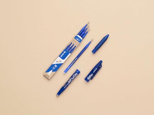 Pilot Frixion Heat/Friction Erasable Rollerball Pen FR7 - Medium Line 0.7mm Tip Nib - Pillow Pack of 1 Pen + 3 Refills (Black)