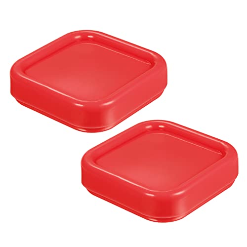 HARFINGTON 2pcs Magnetic Pin Cushion Square Plastic Magnetic Sewing Pin Holder Storage Case Needle Cushion Tool for Sewing DIY Projects, Red - color: Red