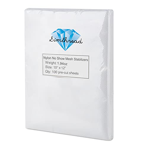 No Show Mesh Cut Away Embroidery Stabilizer - Weight 1.9OZ 10" x 12" 100pcs - size: 10" x 12" 100pcs