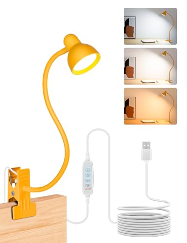 LiFMIRA Desk Lamp Clip on Lamp for Bed, LED Reading Light for Bed Yellow - color: Yellow