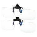 2 Pack Blue Light Blocking Clip-On and Flip-Up Reading Glasses with Magnifying Lenses Readers for Unisex Use