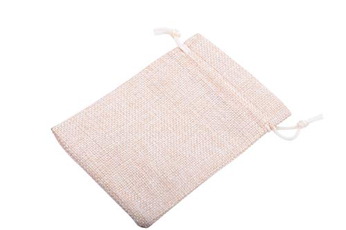 Sansam 50pcs 4.0X5.60 Inch Drawstring Burlap Gift Bags, Jute Jewellery Pouches, Small Cream Lining Burlap Favor Sacks For Herb, Spices, Jute Treat Bags for Christmas, Wedding, Party - color: Cream